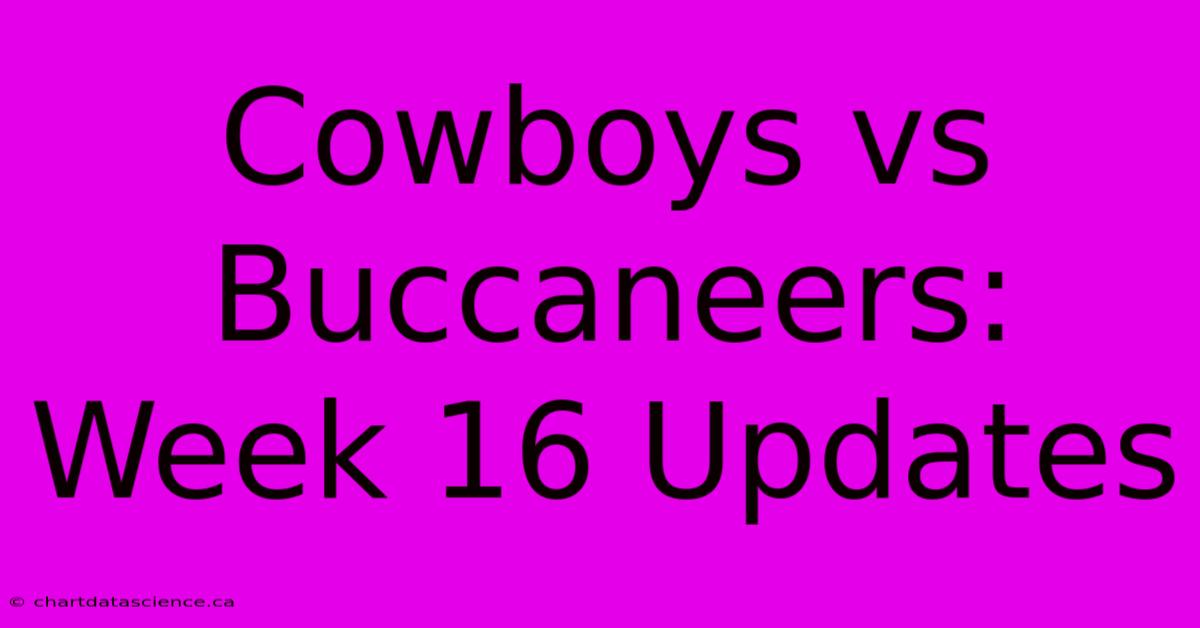 Cowboys Vs Buccaneers: Week 16 Updates