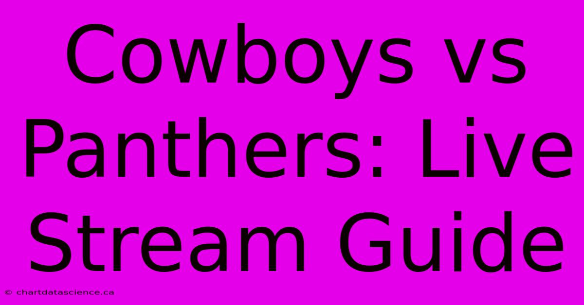 Cowboys Vs Panthers: Live Stream Guide