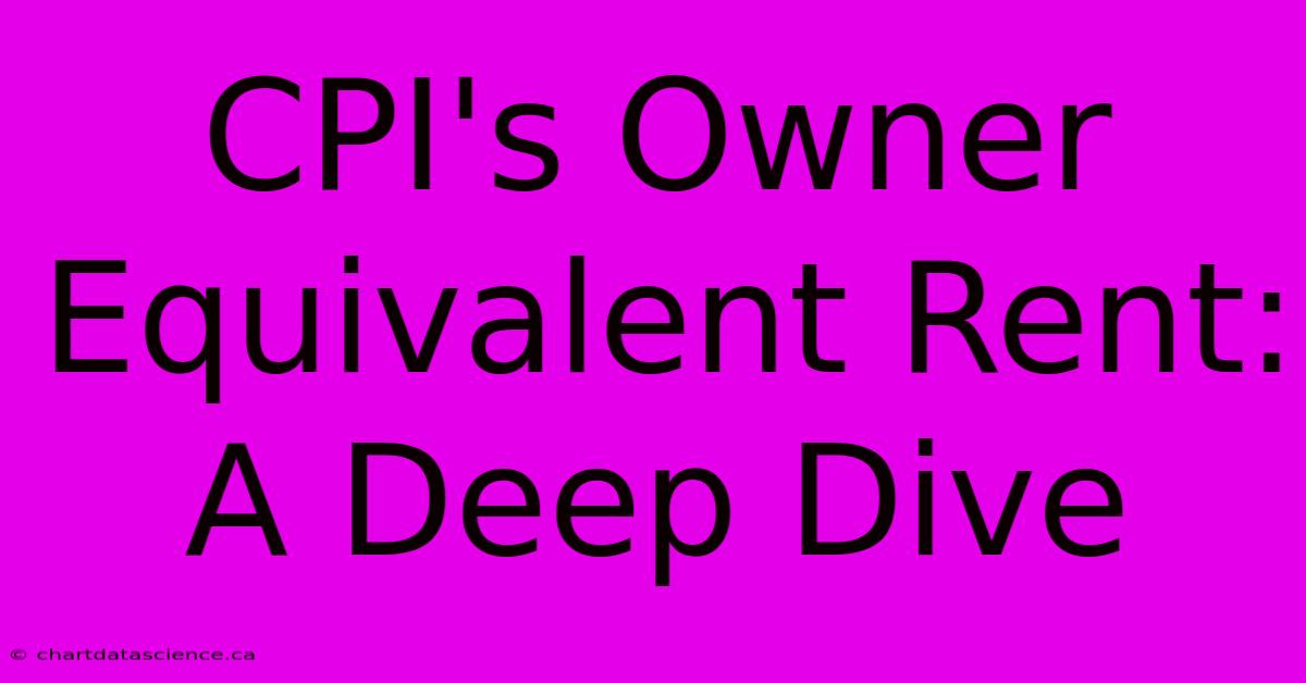 CPI's Owner Equivalent Rent: A Deep Dive 