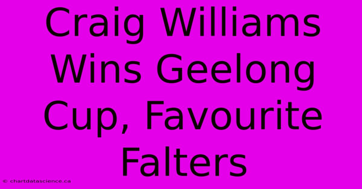 Craig Williams Wins Geelong Cup, Favourite Falters