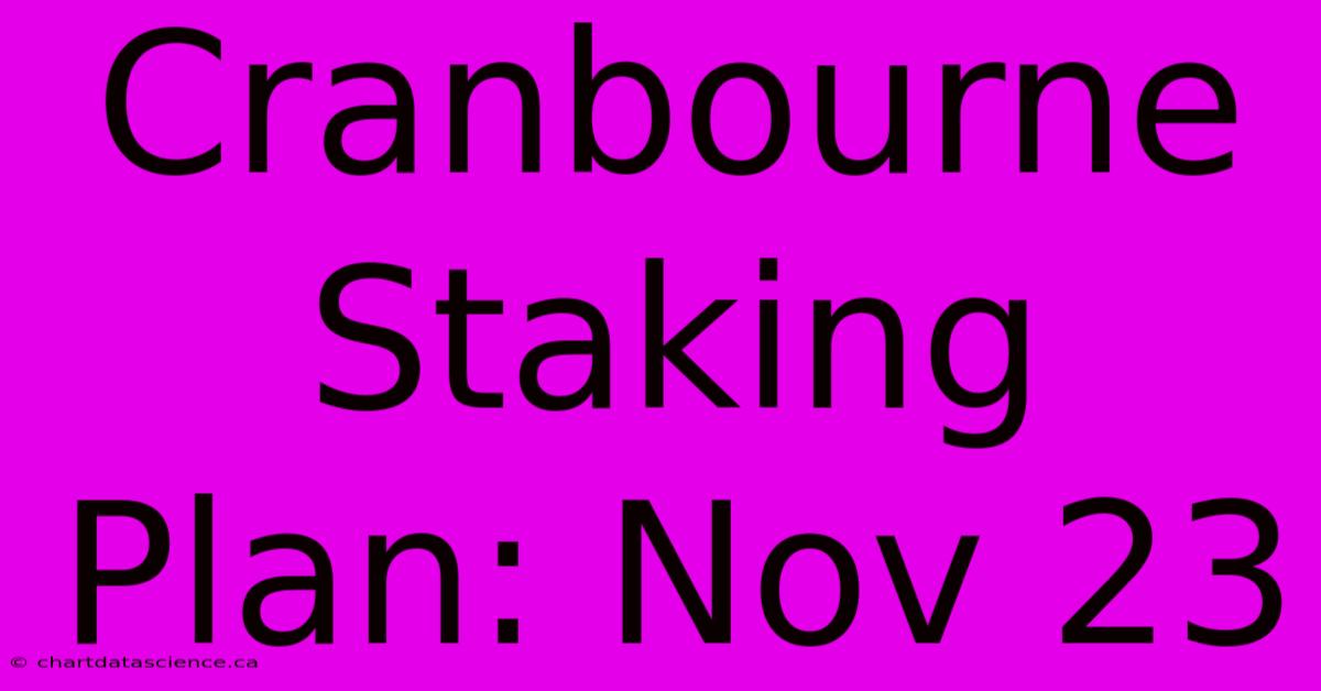 Cranbourne Staking Plan: Nov 23