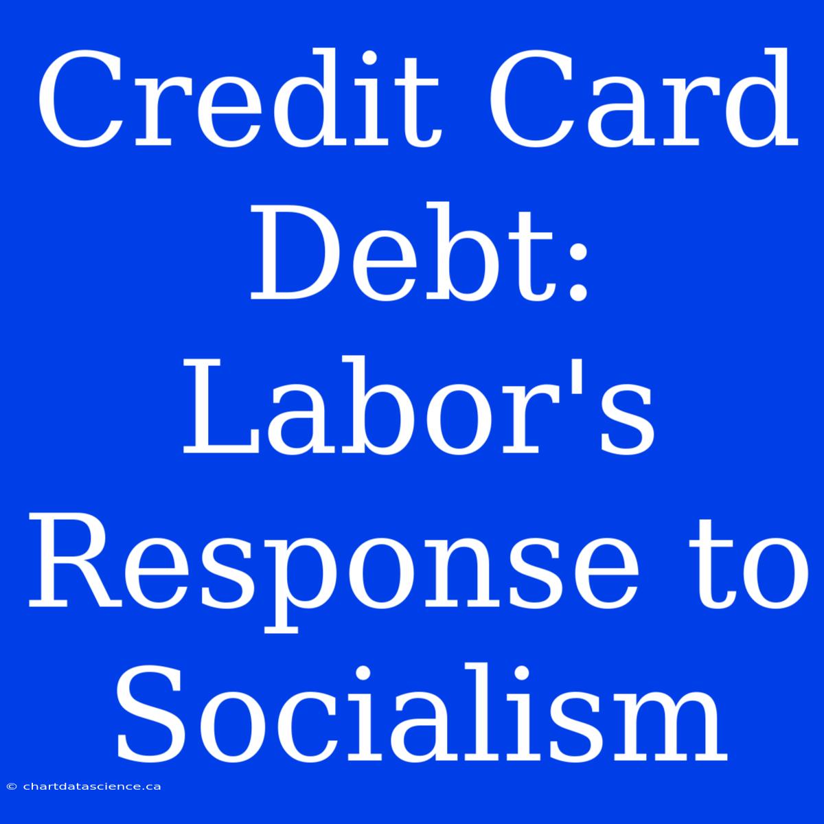 Credit Card Debt: Labor's Response To Socialism