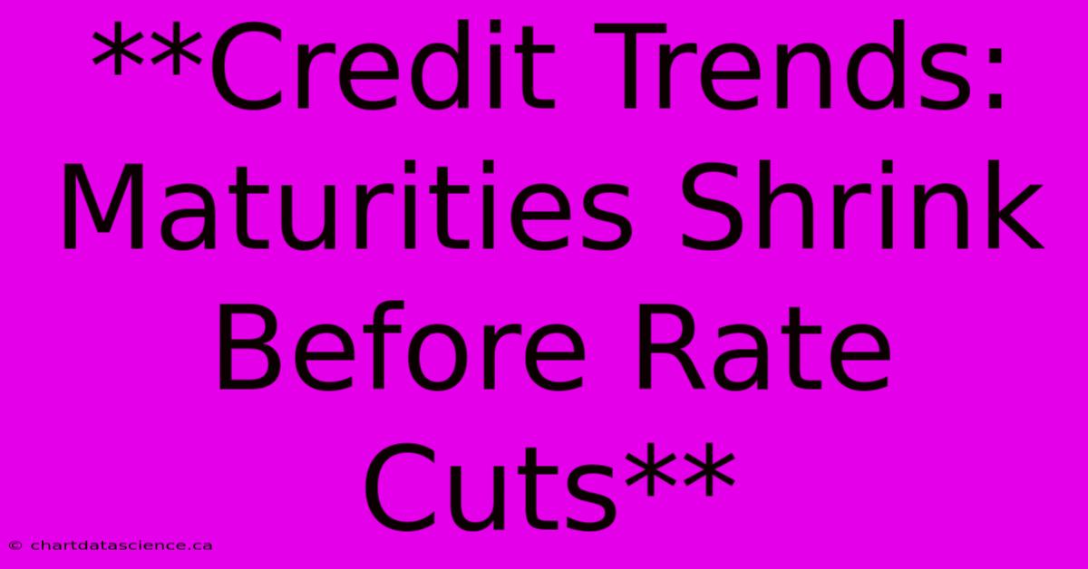 **Credit Trends: Maturities Shrink Before Rate Cuts**