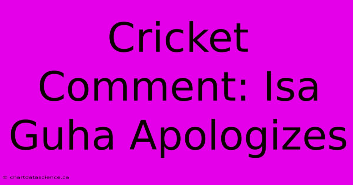 Cricket Comment: Isa Guha Apologizes