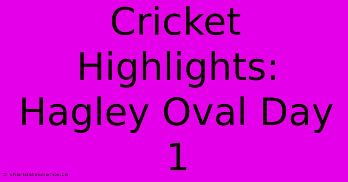 Cricket Highlights: Hagley Oval Day 1