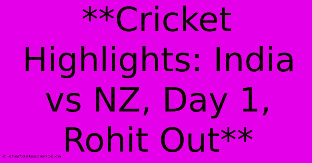 **Cricket Highlights: India Vs NZ, Day 1, Rohit Out**