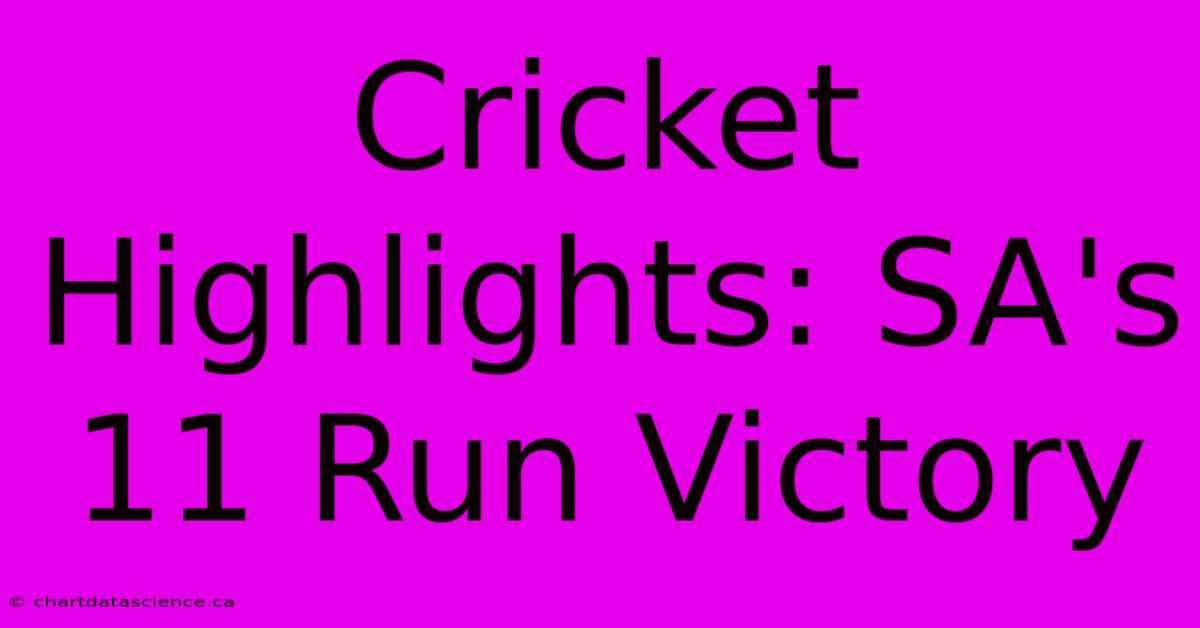 Cricket Highlights: SA's 11 Run Victory