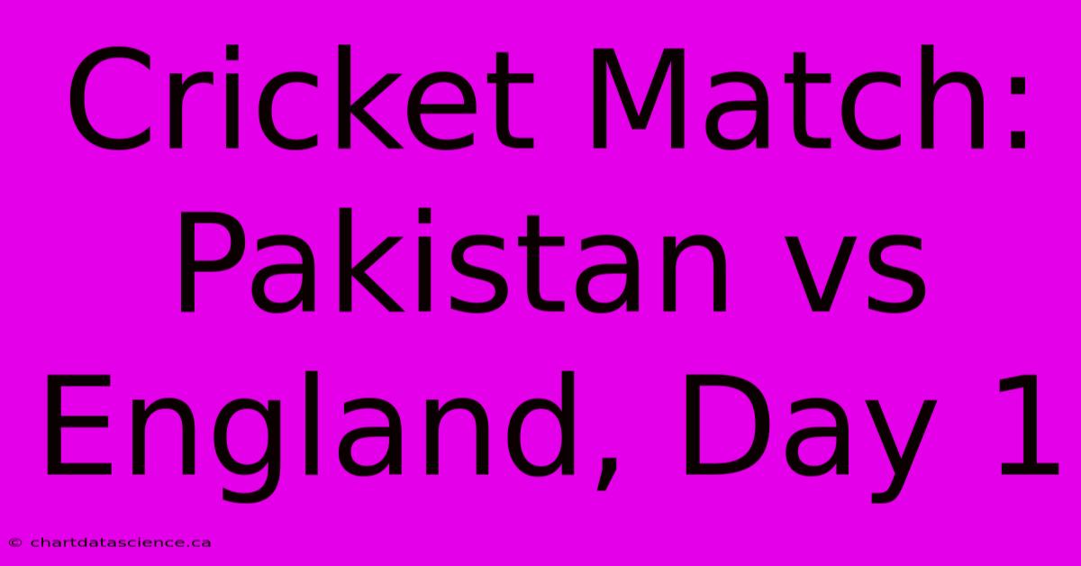 Cricket Match: Pakistan Vs England, Day 1