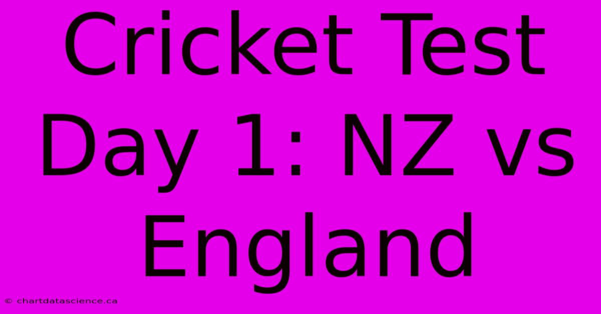 Cricket Test Day 1: NZ Vs England