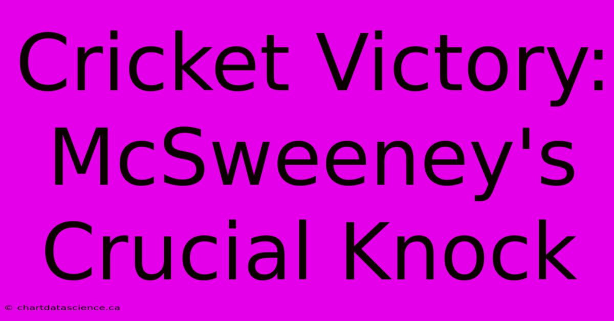 Cricket Victory: McSweeney's Crucial Knock