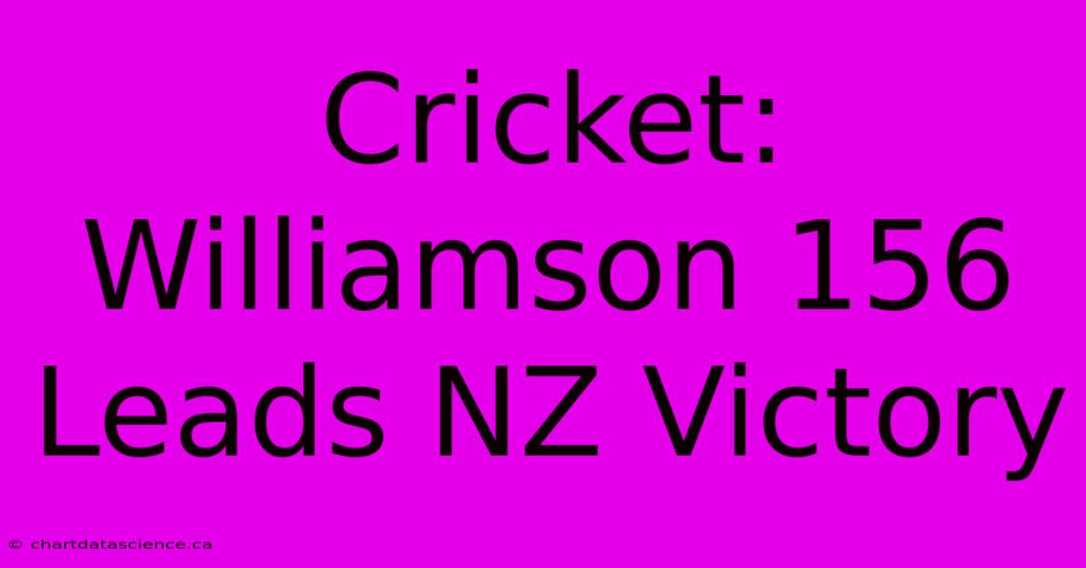 Cricket: Williamson 156 Leads NZ Victory