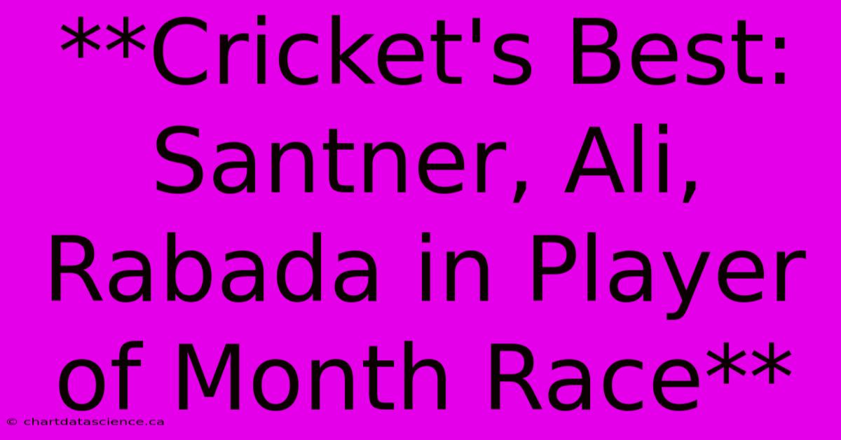 **Cricket's Best: Santner, Ali, Rabada In Player Of Month Race**