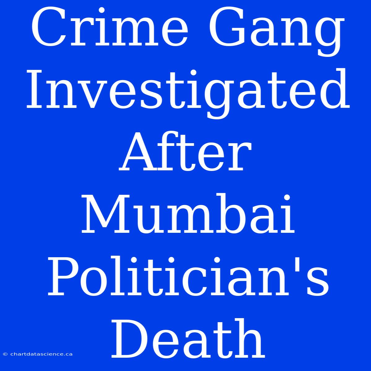 Crime Gang Investigated After Mumbai Politician's Death