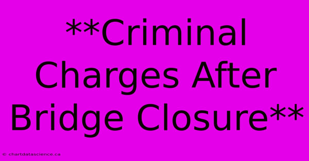 **Criminal Charges After Bridge Closure**