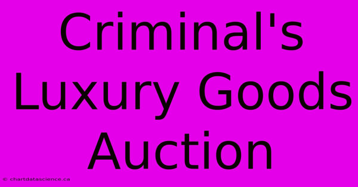 Criminal's Luxury Goods Auction