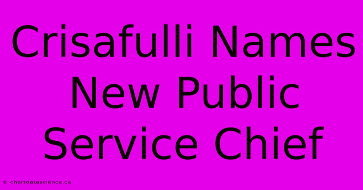 Crisafulli Names New Public Service Chief