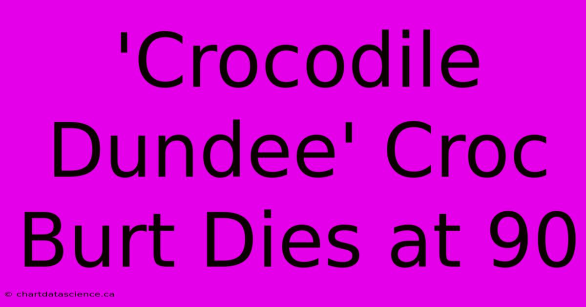 'Crocodile Dundee' Croc Burt Dies At 90