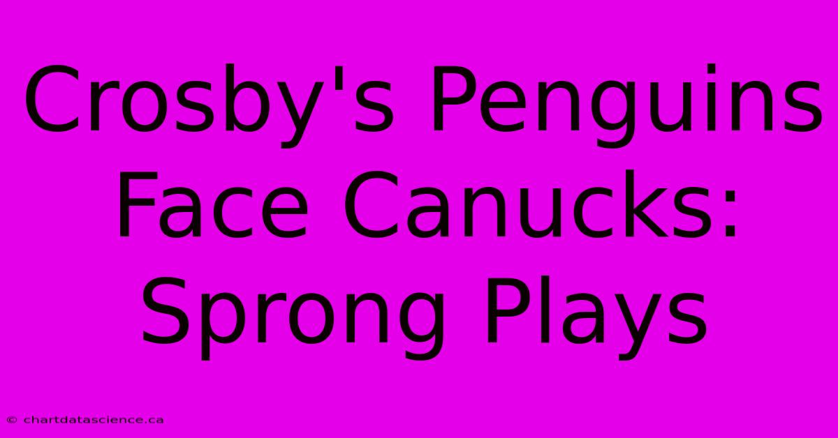 Crosby's Penguins Face Canucks: Sprong Plays