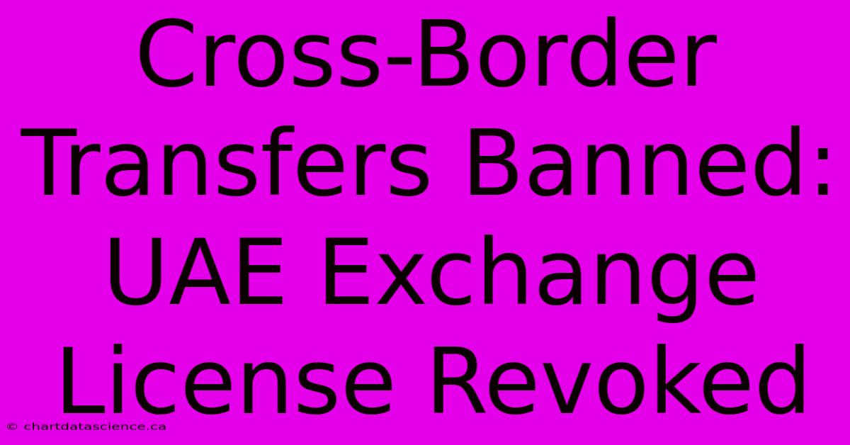 Cross-Border Transfers Banned: UAE Exchange License Revoked 