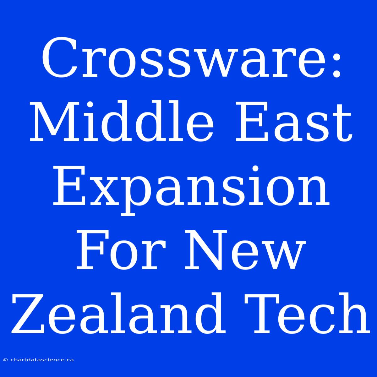 Crossware: Middle East Expansion For New Zealand Tech