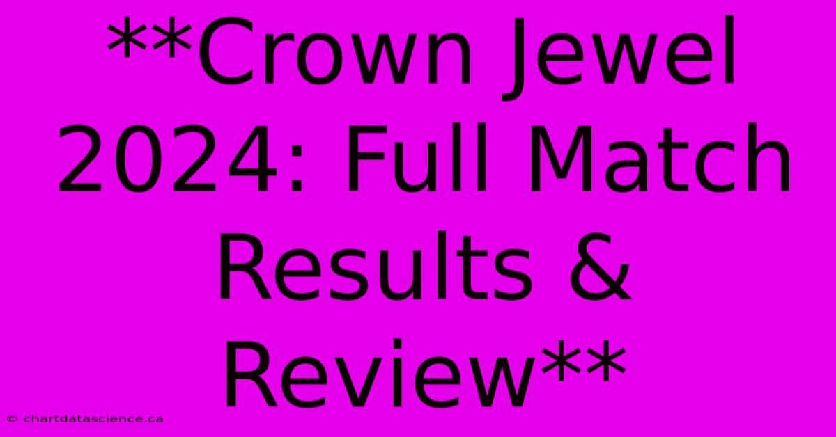 **Crown Jewel 2024: Full Match Results & Review**