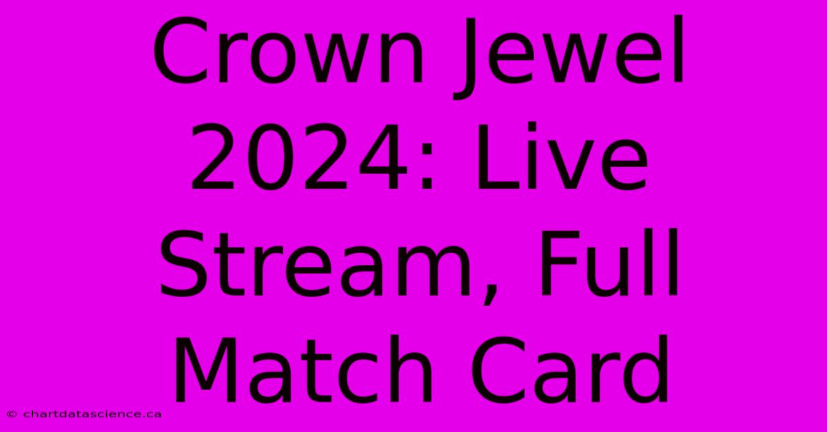 Crown Jewel 2024: Live Stream, Full Match Card