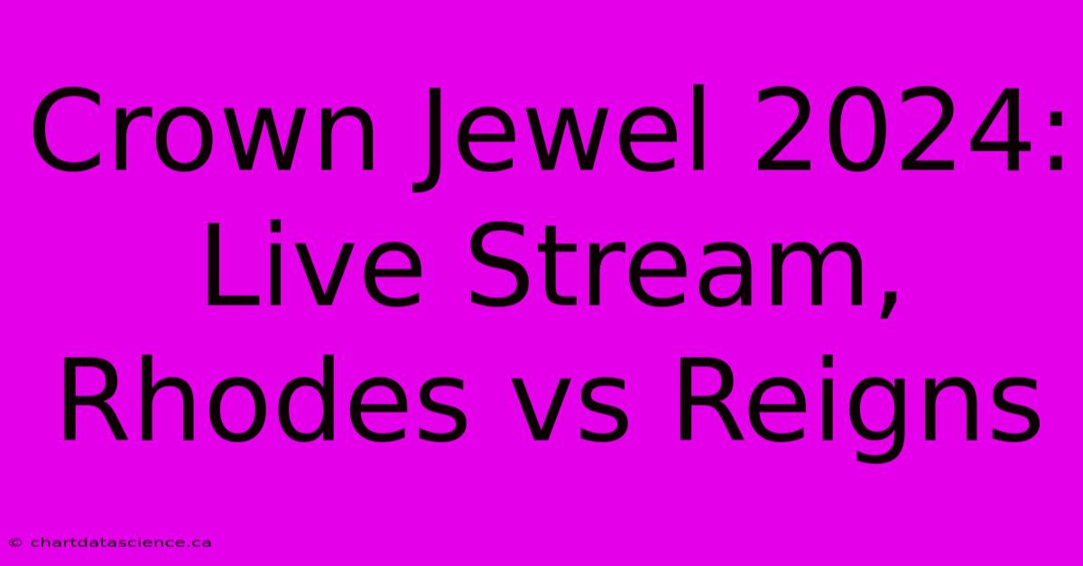 Crown Jewel 2024: Live Stream, Rhodes Vs Reigns 