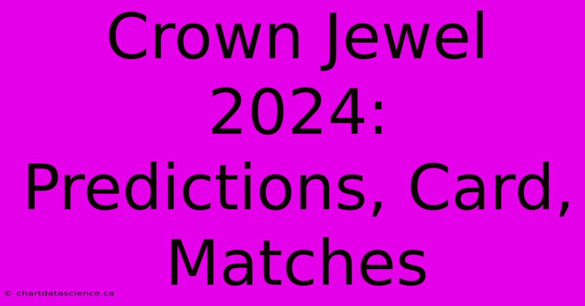 Crown Jewel 2024: Predictions, Card, Matches