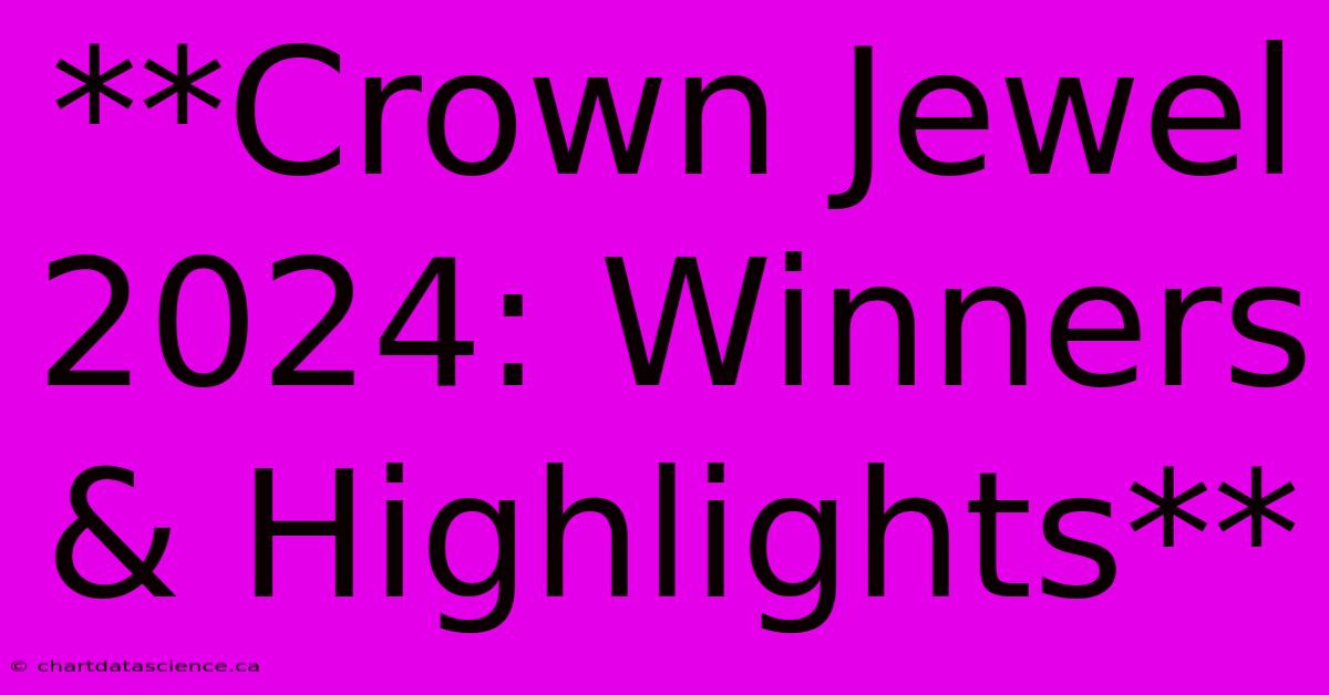 **Crown Jewel 2024: Winners & Highlights**