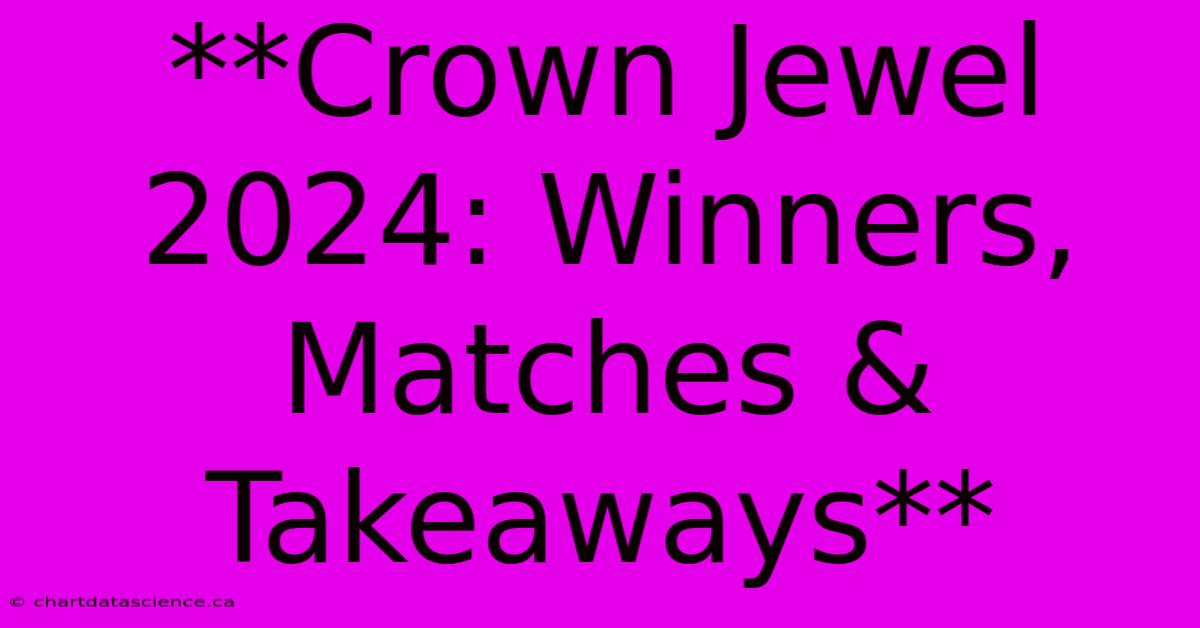 **Crown Jewel 2024: Winners, Matches & Takeaways**