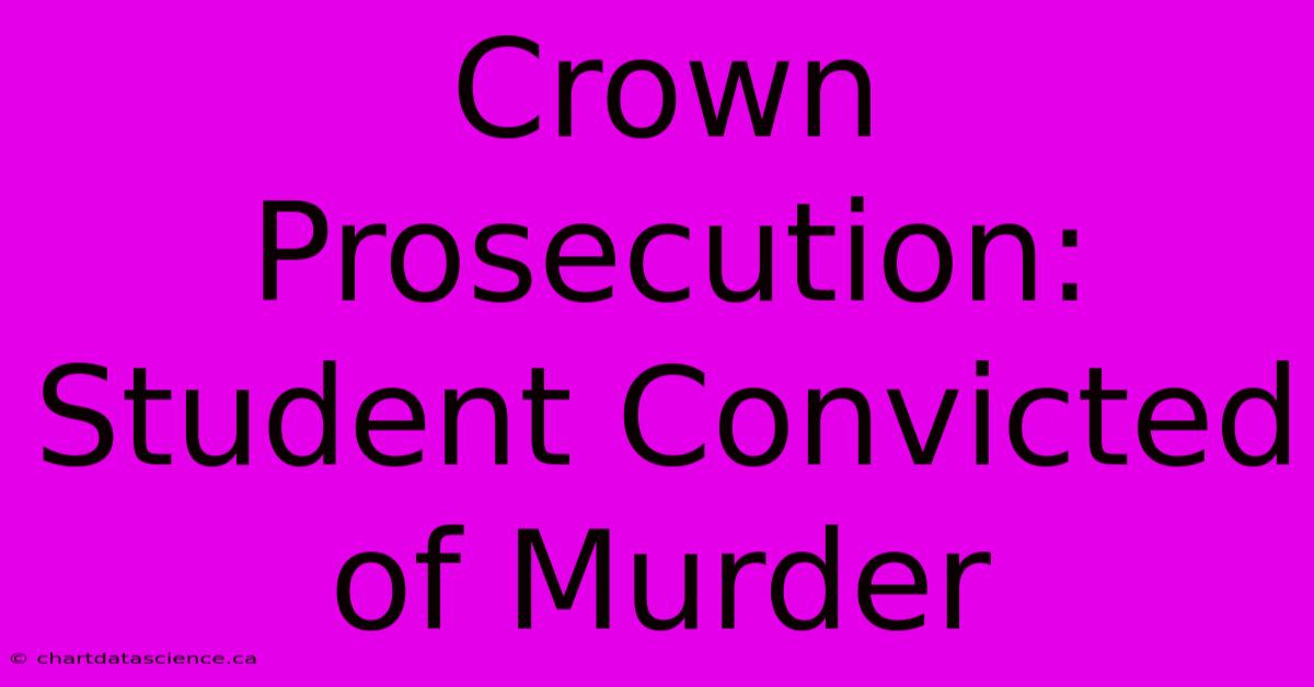 Crown Prosecution: Student Convicted Of Murder