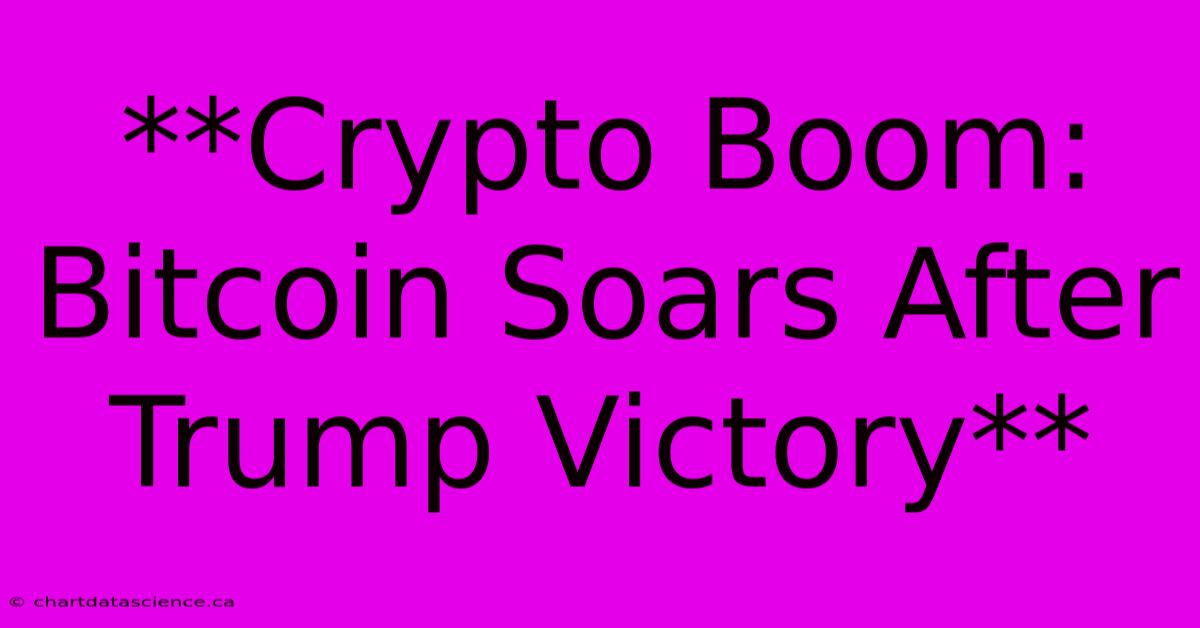 **Crypto Boom: Bitcoin Soars After Trump Victory**