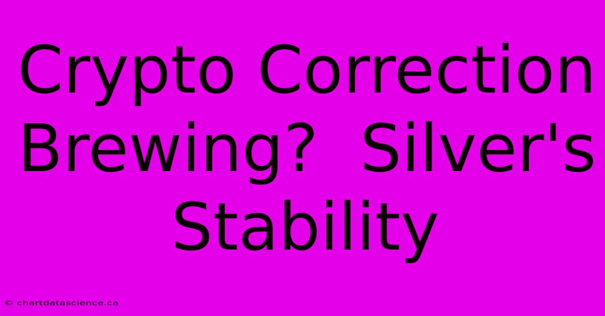 Crypto Correction Brewing?  Silver's Stability