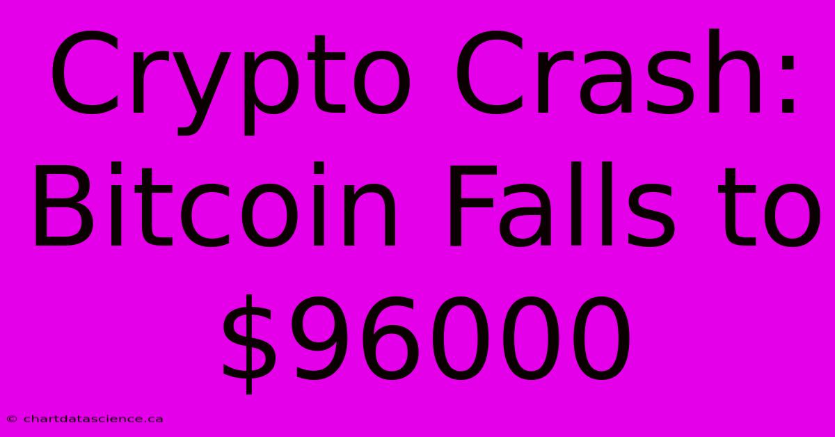 Crypto Crash: Bitcoin Falls To $96000