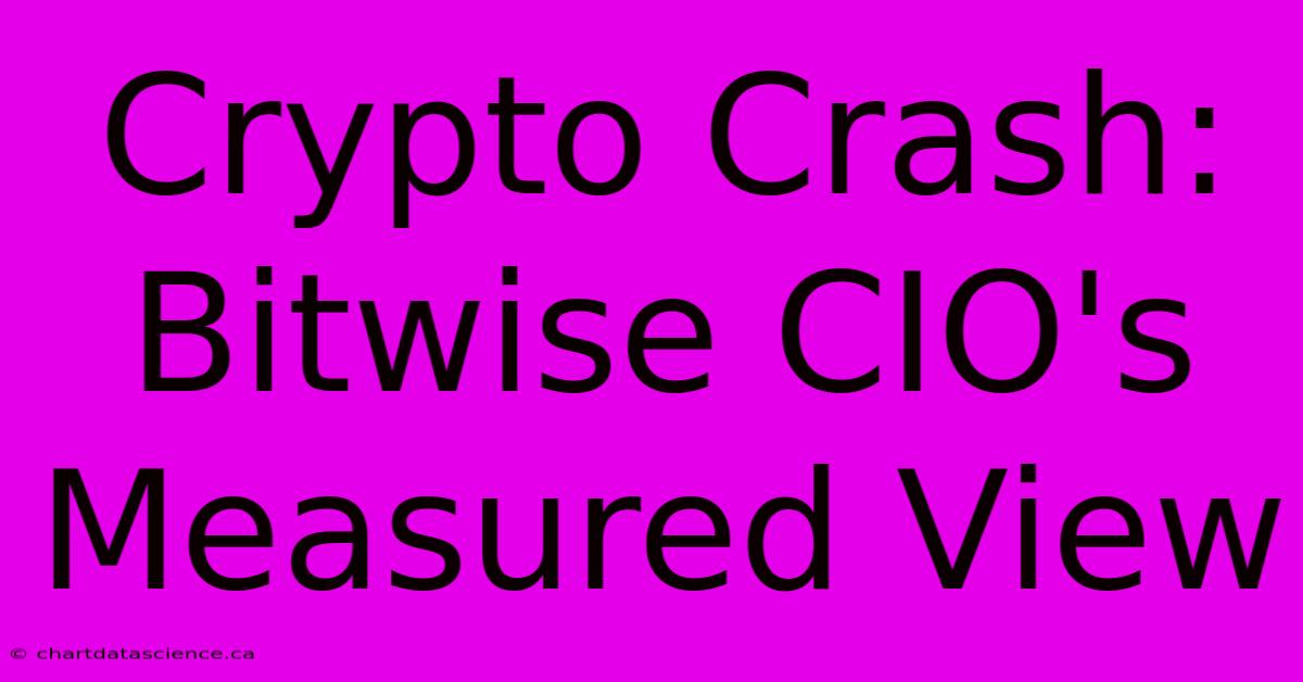 Crypto Crash: Bitwise CIO's Measured View