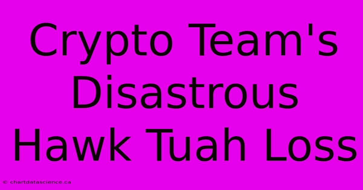 Crypto Team's Disastrous Hawk Tuah Loss