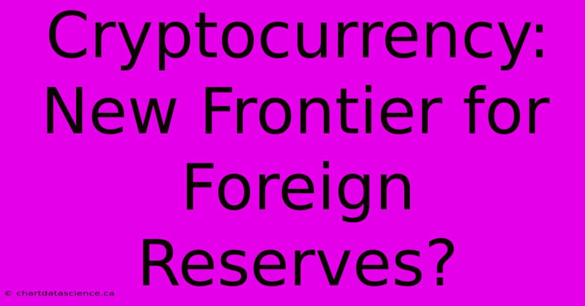 Cryptocurrency: New Frontier For Foreign Reserves?