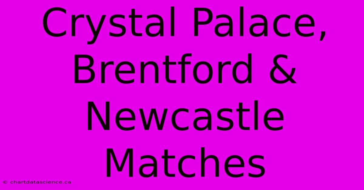 Crystal Palace, Brentford & Newcastle Matches