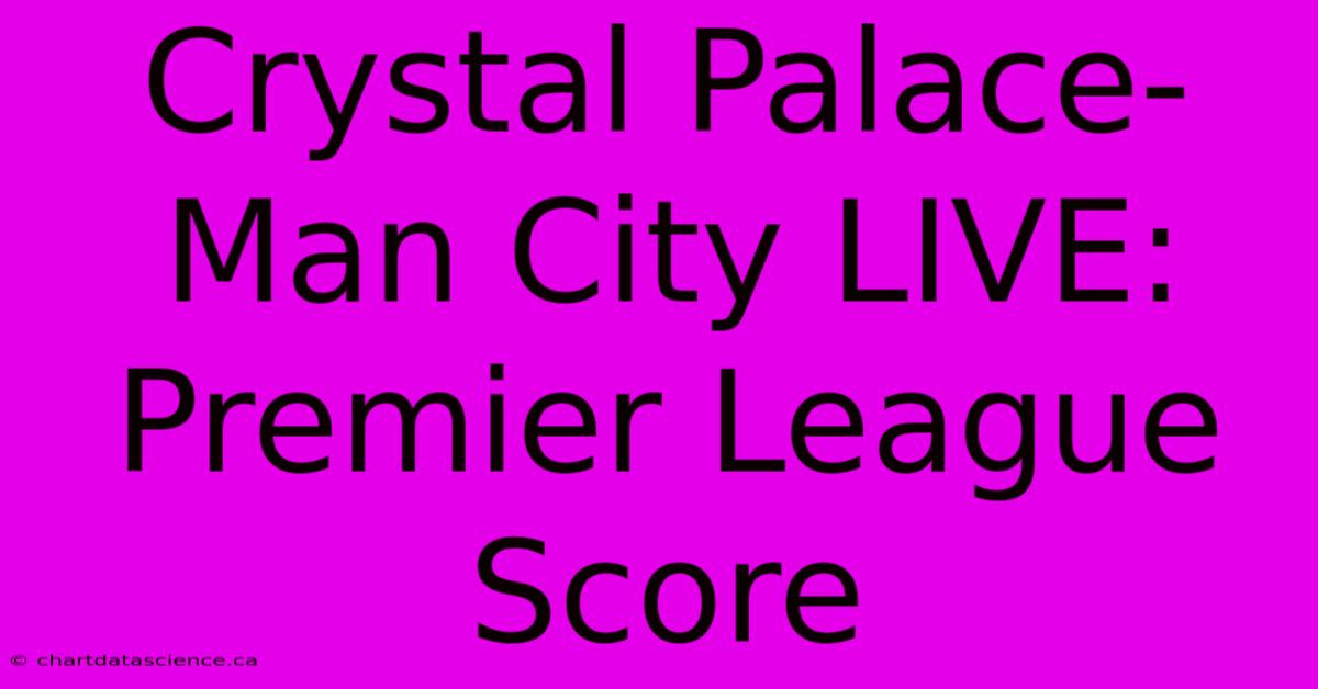 Crystal Palace-Man City LIVE: Premier League Score