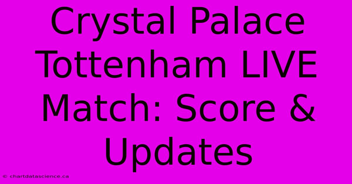 Crystal Palace Tottenham LIVE Match: Score & Updates