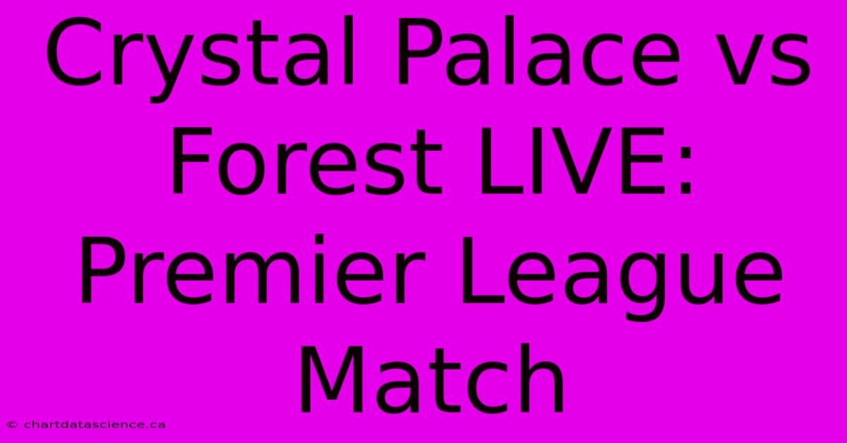 Crystal Palace Vs Forest LIVE: Premier League Match