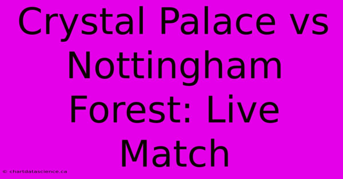 Crystal Palace Vs Nottingham Forest: Live Match