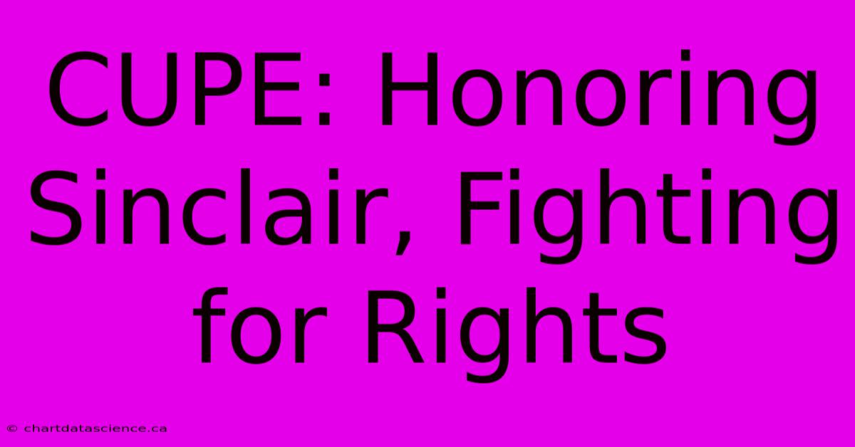 CUPE: Honoring Sinclair, Fighting For Rights 