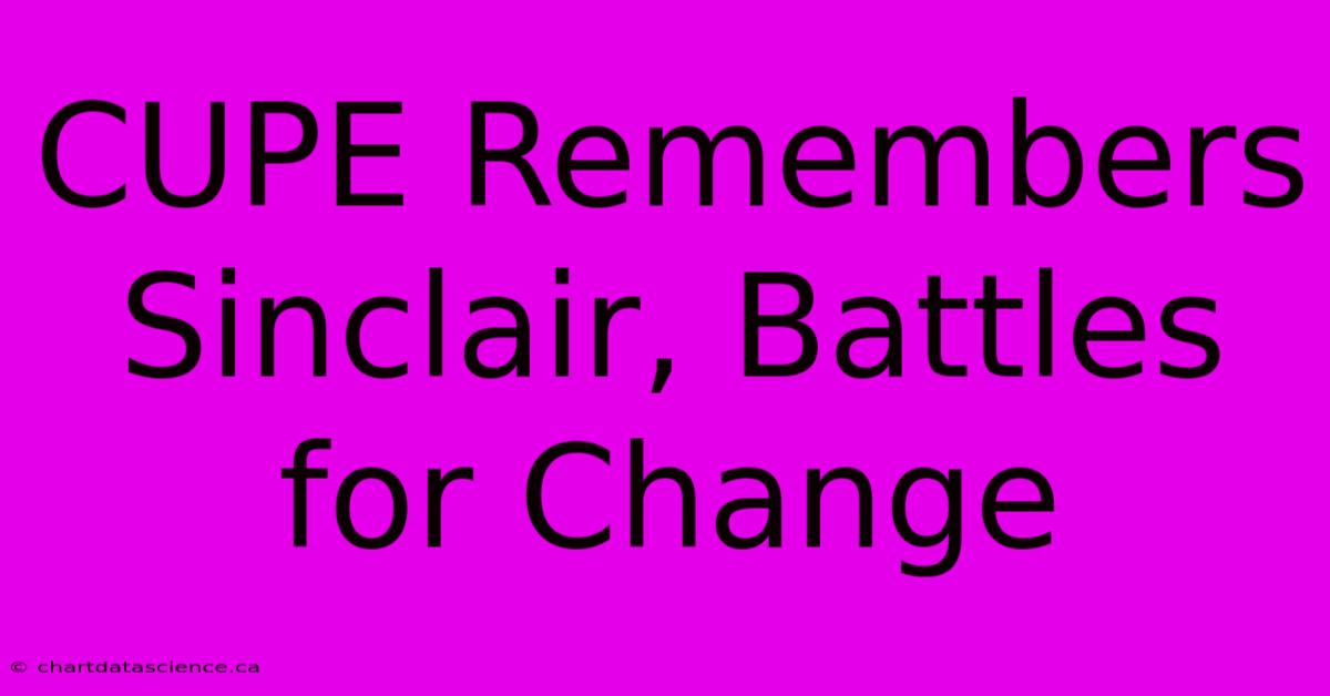 CUPE Remembers Sinclair, Battles For Change