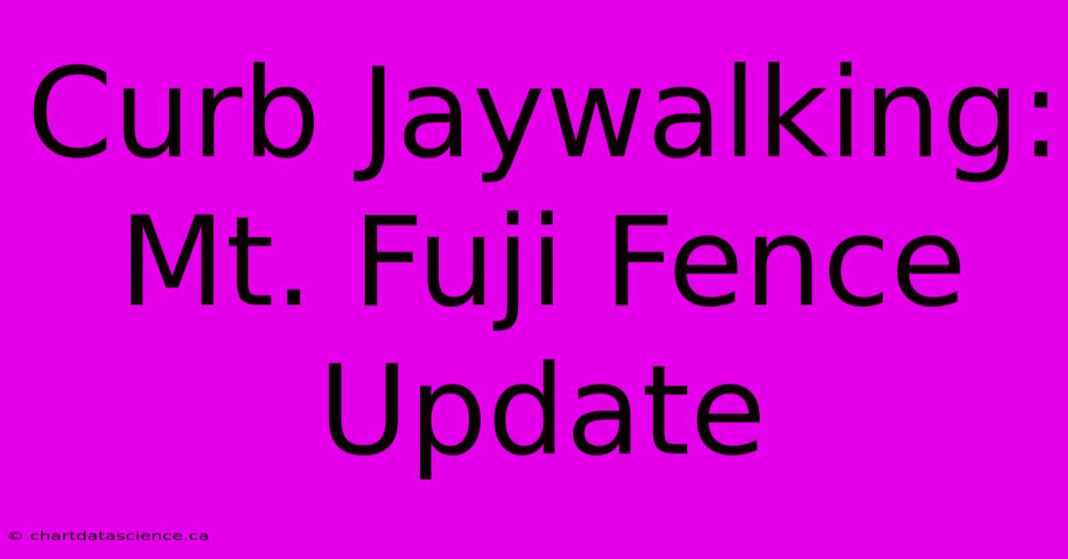 Curb Jaywalking: Mt. Fuji Fence Update