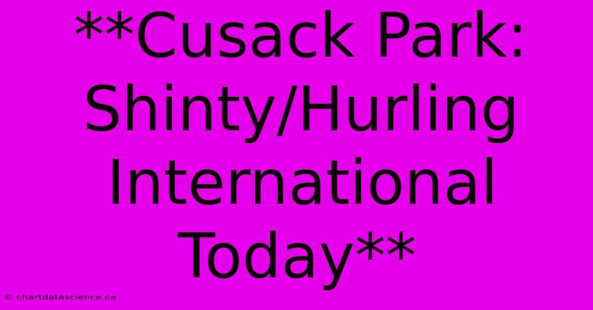 **Cusack Park: Shinty/Hurling International Today**