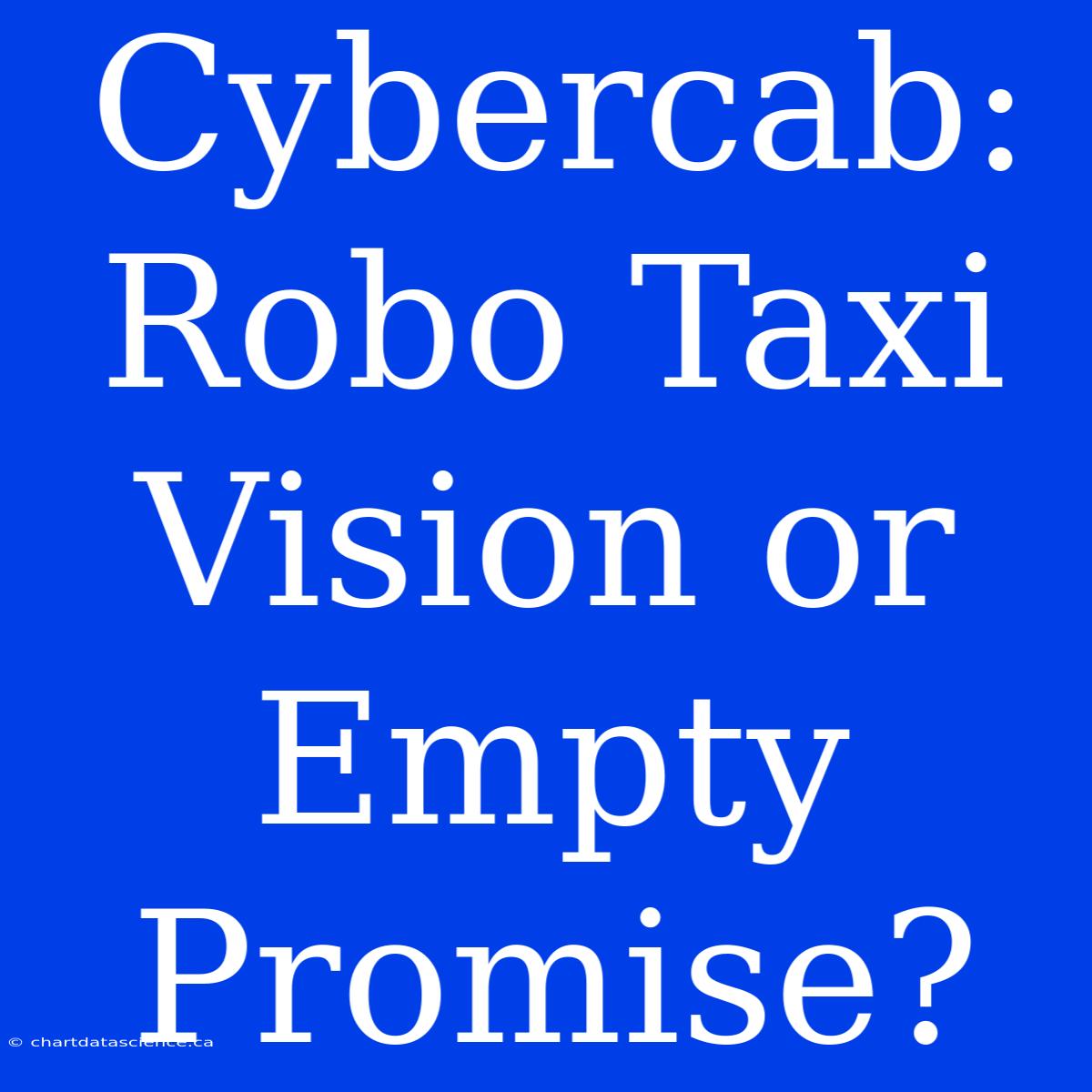 Cybercab:  Robo Taxi Vision Or Empty Promise?