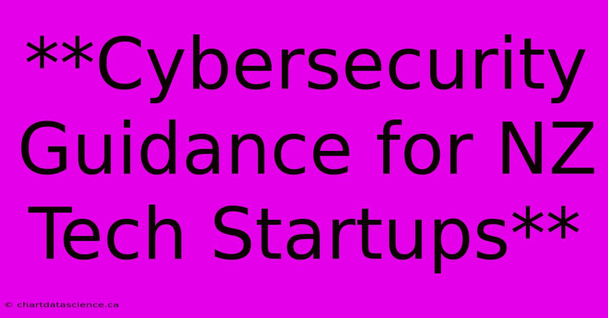 **Cybersecurity Guidance For NZ Tech Startups**