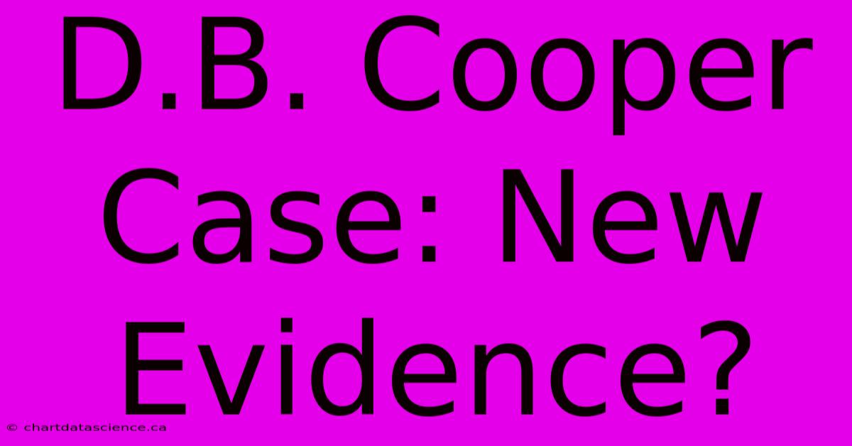 D.B. Cooper Case: New Evidence?