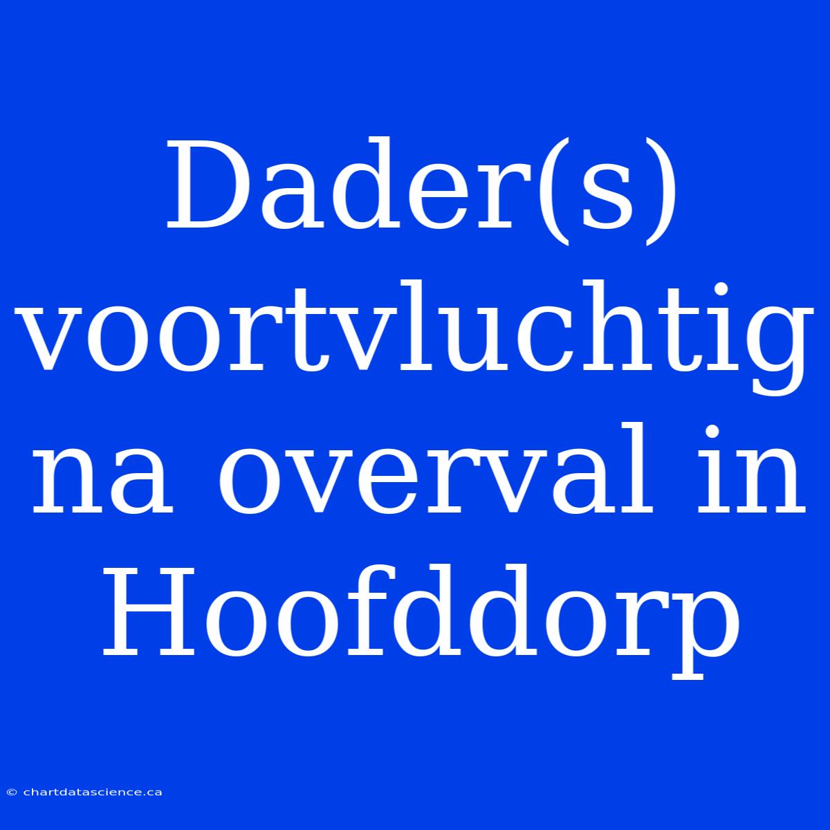 Dader(s) Voortvluchtig Na Overval In Hoofddorp